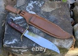 Vintage Vietnam Era Western W49 USA Bowie Knife Large Fixed Blade Wood Handle Vintage Vietnam Era Western W49 USA Bowie Knife Large Fixed Blade Wood Handle