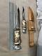 Vintage W. Willms Bowie Hand Carved Stag Piggyback Germany Knife Hunting Set