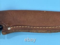 Vintage WESTERN Mod S-H48A Stag Grip Hunting Knife 4.50 Blade withOEM Sheath USA