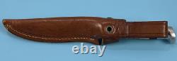 Vintage WESTERN Mod S-H48A Stag Grip Hunting Knife 4.50 Blade withOEM Sheath USA