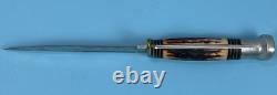 Vintage WESTERN Mod S-H48A Stag Grip Hunting Knife 4.50 Blade withOEM Sheath USA