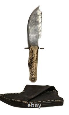 Vintage Wester Bros Hunting Knife with Sheath 10 Stag Dagger Made In Germany 5