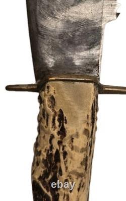 Vintage Wester Bros Hunting Knife with Sheath 10 Stag Dagger Made In Germany 5