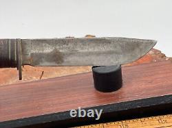 Vintage Western Baby Shark Fighting knife with Stacked Leather Handle-2869.24