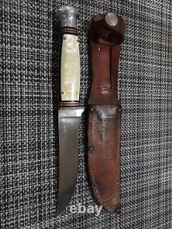 Vintage Western Boulder Co. Bird & Trout Knife with Leather Sheath