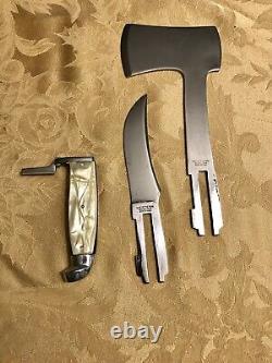 Vintage Western Boulder Colorado Knife / Hatchet Combo Set With Leather Sheath