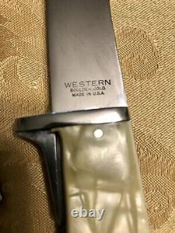 Vintage Western Boulder Colorado Knife / Hatchet Combo Set With Leather Sheath