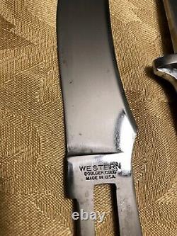 Vintage Western Boulder Colorado Knife / Hatchet Combo Set With Leather Sheath