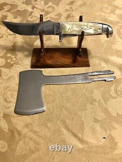 Vintage Western Boulder Colorado Knife / Hatchet Combo Set With Leather Sheath