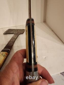 Vintage Western Boulder Fixed Blade Knife Hatchet Axe Combo 1967479