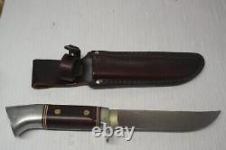 Vintage Western Cutlery USA W36 Hunting Knife with Leather Sheath