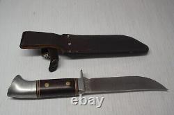 Vintage Western Cutlery USA W36 Hunting Knife with Leather Sheath