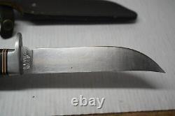Vintage Western Cutlery USA W36 Hunting Knife with Leather Sheath