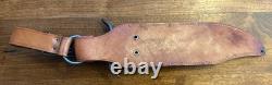 Vintage Western Fixed Blade Bowie Hunting Knife With Leather Sheath 14.5