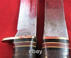 Vintage Western Hatchet & L-66 Boulder Colo USA Knife Combo Set WithCustom Sheath
