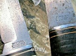 Vintage Western Hatchet & L-66 Knife Boulder Colo USA Pat D WithOriginal Sheath