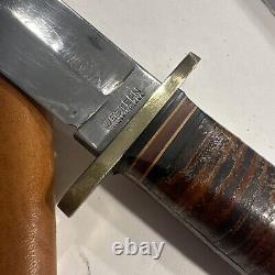 Vintage Western Hunting/Fighting Fixed Blade Knife L46-8 USA with sheath