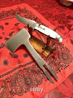 Vintage Western Knife, Hatchet Combo. Rare Set By Charris Distributors Mfg1940s