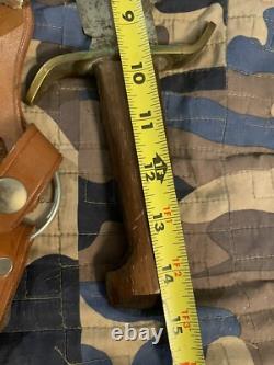 Vintage Western U. S. A W49 Fixed Blade Bowie Knife With Leather Sheath