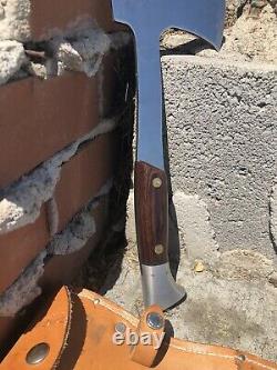 Vintage Western USA Hatchet & Hunting Knife Combo With Sheath