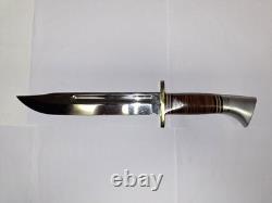 Vintage Western USA L46-8 Leather Handle Hunting Knife with Correct Sheath