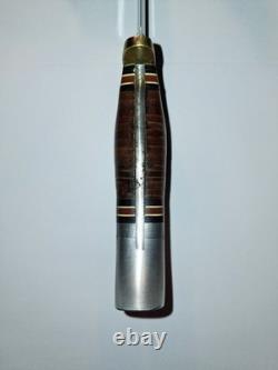 Vintage Western USA L46-8 Leather Handle Hunting Knife with Correct Sheath