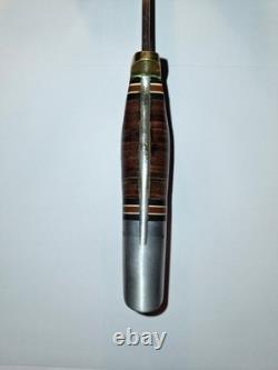 Vintage Western USA L46-8 Leather Handle Hunting Knife with Correct Sheath
