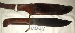 Vintage Western USA Lge Combat Bowie Knife & Sheath