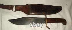 Vintage Western USA Lge Combat Bowie Knife & Sheath