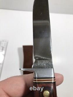 Vintage Western USA W36 Fixed Blade Hunting Bowie Knife with Sheath