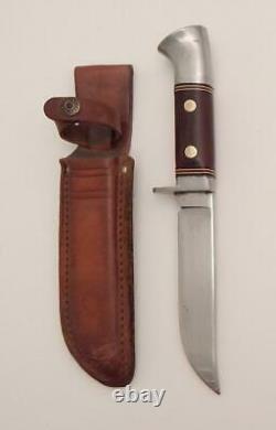 Vintage Western USA W36 Hunting Knife with Original Leather Sheath