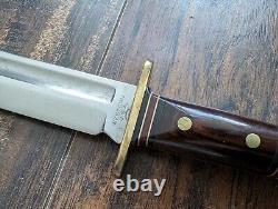 Vintage Western USA W46-8 Fixed Blade Combat Bowie Knife With Leather Sheath