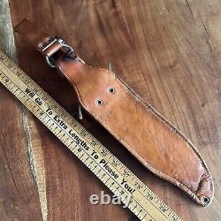 Vintage Western USA W49 Fixed Blade Survival Bowie Knife & Sheath