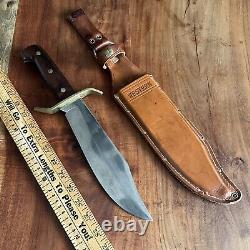 Vintage Western USA W49 Fixed Blade Survival Bowie Knife & Sheath