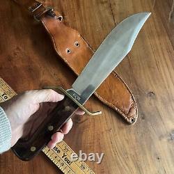 Vintage Western USA W49 Fixed Blade Survival Bowie Knife & Sheath