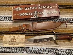 Vintage Western USA W49 H 1984 Bowie Hunting Survival V44 knife WithSheath/box