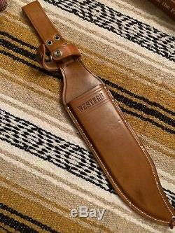 Vintage Western USA W49 H 1984 Bowie Hunting Survival V44 knife WithSheath/box
