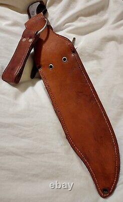 Vintage Western W49 Bowie knife made in USA with sheath