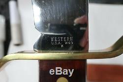 Vintage Western W49 K Bowie Knife with Western/Coleman Sheath Walnut (F31T)