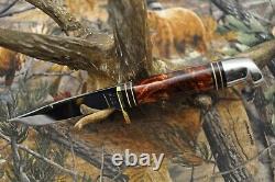 Vintage Western W648B Bird &Fish Knife with Amber Pearl Handle and Sheath