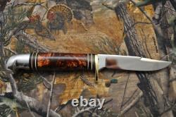 Vintage Western W648B Bird &Fish Knife with Amber Pearl Handle and Sheath