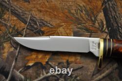 Vintage Western W648B Bird &Fish Knife with Amber Pearl Handle and Sheath