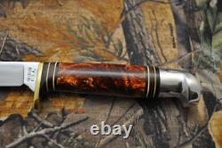 Vintage Western W648B Bird &Fish Knife with Amber Pearl Handle and Sheath