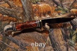 Vintage Western W648B Bird &Fish Knife with Amber Pearl Handle and Sheath
