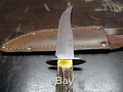 Vintage XL Case XX hunting knife bowie 1 of 1250 1991'Sambar Stag Bone old youth