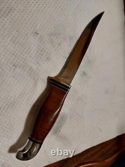 Vintage boker plus SK5 2245 fixed blade knife n original leather sheath RARE