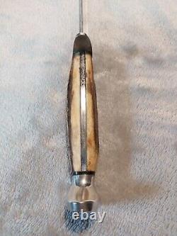 Vintage casexx 1965-69 516-5 stag handle knife with original sheath used