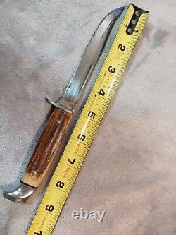 Vintage casexx 1965-69 516-5 stag handle knife with original sheath used