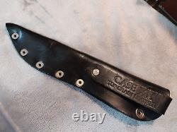 Vintage casexx 1965-69 516-5 stag handle knife with original sheath used