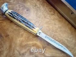 Vintage casexx case xx USA 1977 blue scroll stag hunting knife set old knives